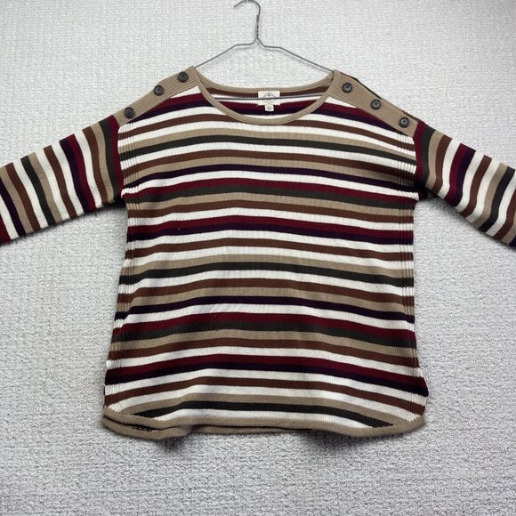 VTG St John’s Bay Knit Boat neck Pullover Sweater Wom Sz XL Multicolor Striped - Picture 5 of 12